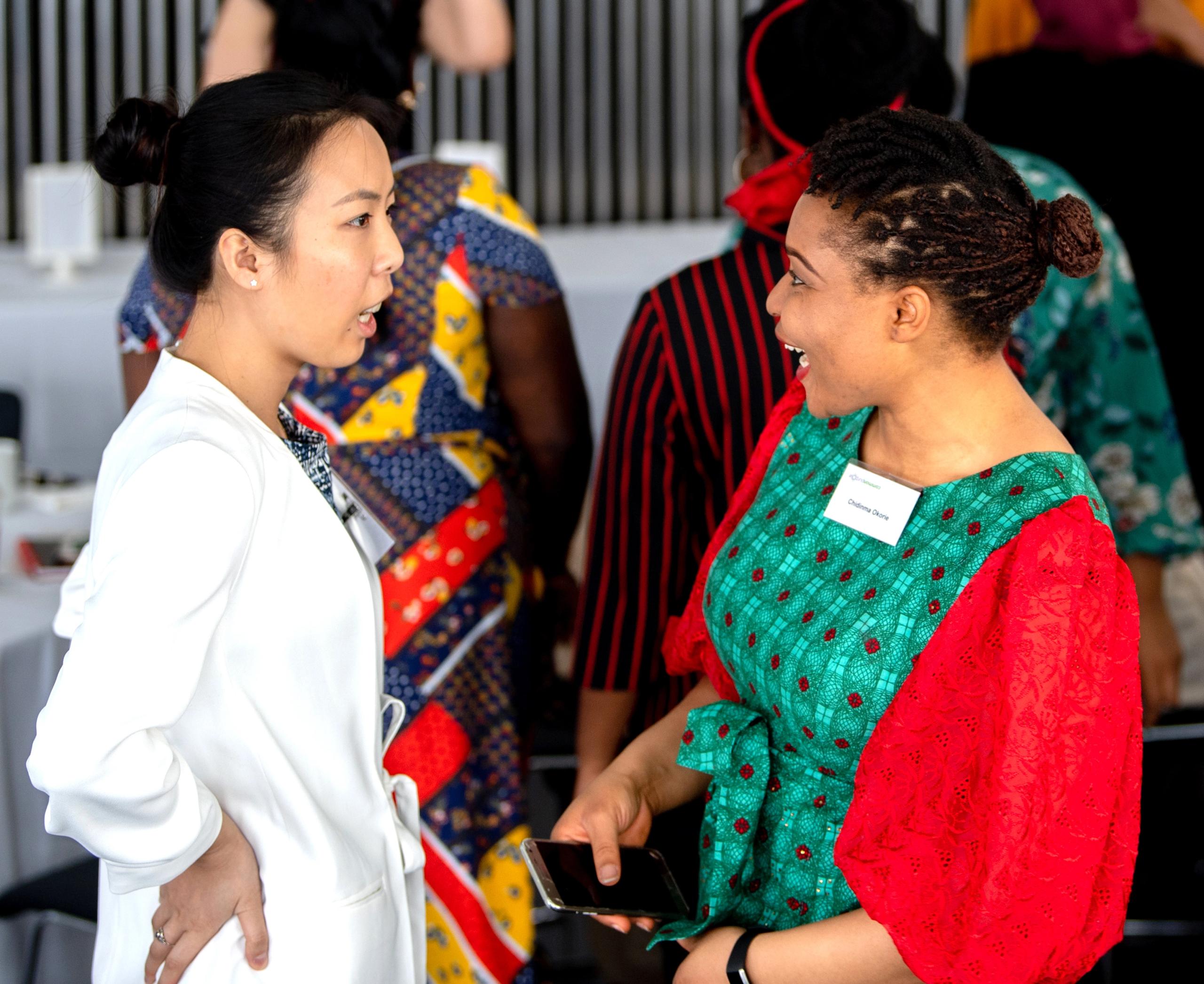 Two women in conversation